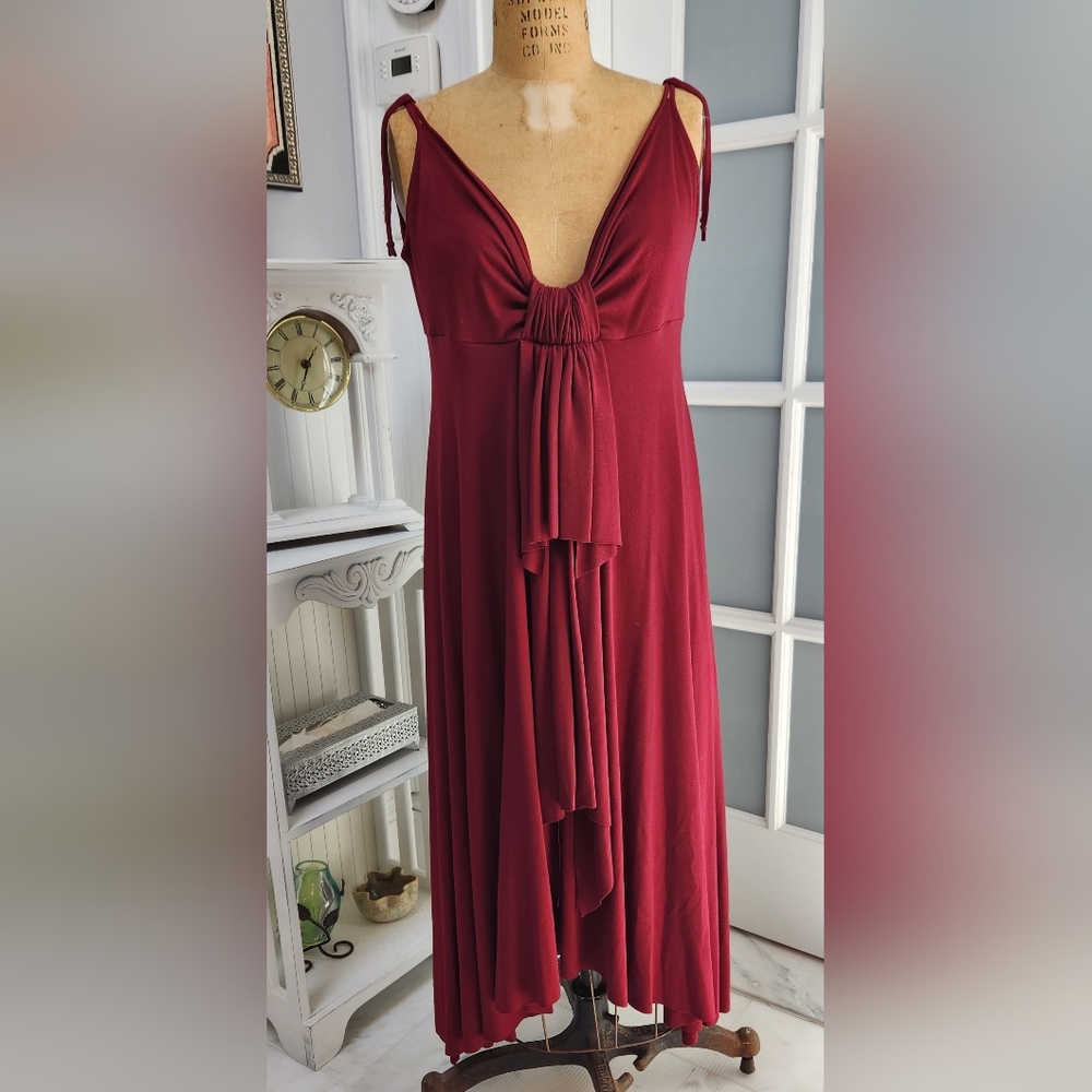 Boston Proper Sexy Burgundy Cocktail Midi Dress Worn … Gem